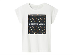 Name It top white with positive vibes text print